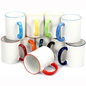 Personalised Mug- colored rim & handle - Image 1