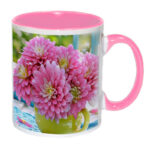 Personalised Pink rim & Handle Mug