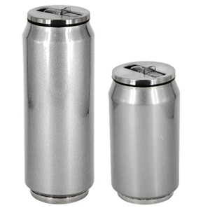Personalised Stainless Steel Coke Can With Straw - Silver - Image 1